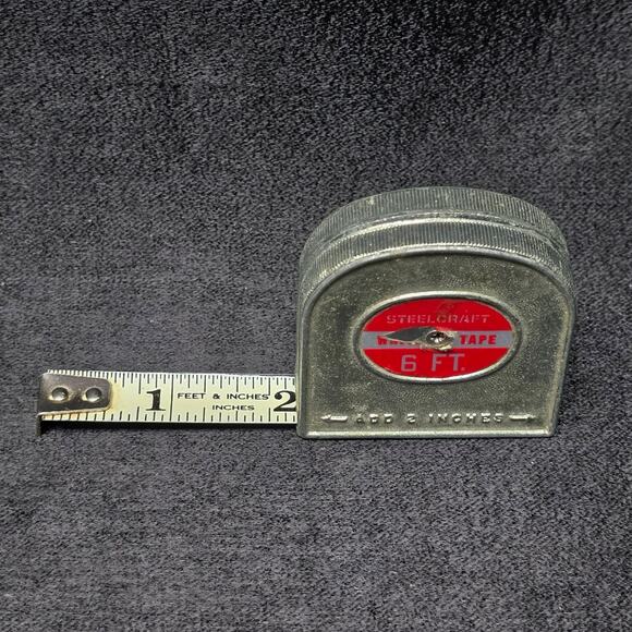 Vintage Silver Stanley White Tape 6 Foot Tape Measure & 2 Inches Made in USA - Picture 2 of 14